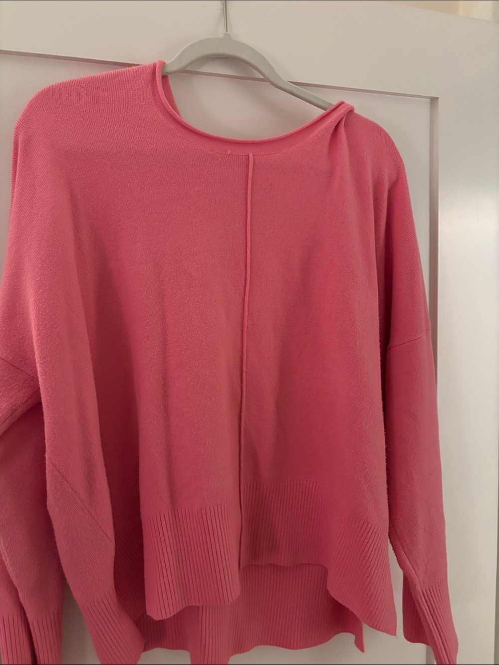 French Connection Rose Pink Scoop Neck Lightweight Knit Sweater